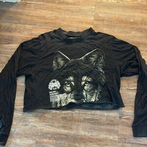 Wolf Graphic Darc Sport Cropped Long-sleeve